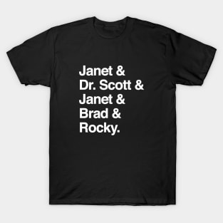 The Rocky Horror - Janet & Dr. Scott & Janet & Brad & Rocky T-Shirt